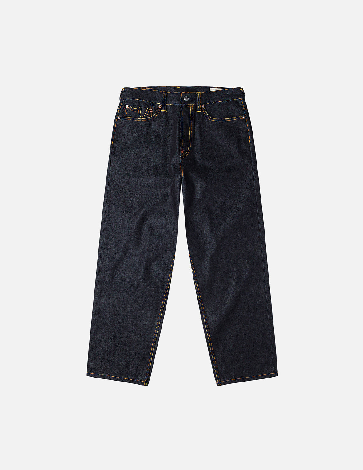 红色大M印花宽松版型牛仔裤 #2038